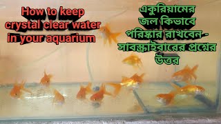 How to keep crystal clear water in your aquariumএকুরিয়ামের জল কিভাবে কাঁচের মতো পরিষ্কার রাখবেন [upl. by Glennie957]