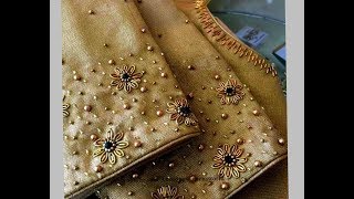 Most Beautiful Zardosi Flower making with Normal Stitching NeedleSame Like AARI Maggam Work Blouse [upl. by Boehmer517]