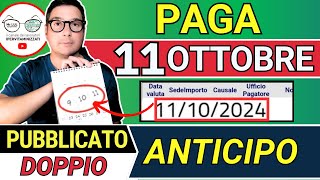 Inps PAGA 11 OTTOBRE ➜ ANTICIPO DATE PAGAMENTI ADI ASSEGNO UNICO PENSIONI 730 NASPI BONUS 100€ SFL [upl. by Doll693]