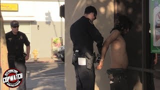 Copwatch  Homeless Man Handcuffed amp IDd for Nothing [upl. by Anieral]