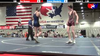 Zac Hanson vs Trevor Wonderly at 2013 West Jr Reg  GR High School [upl. by Ziagos281]