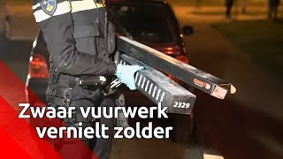 Zwaar vuurwerk vernielt zolder van huis in Eindhoven [upl. by Falito704]