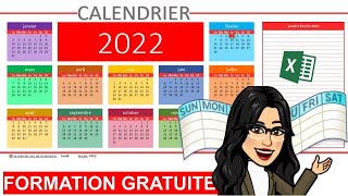 Créer un calendrier annuel sur excel [upl. by Assereht581]