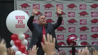 Sam Pittman introduced as Arkansas Razorbacks head football coach [upl. by Ekihc]