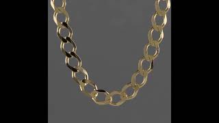 9ct Yellow Gold Solid Classic Wide Link Curb Chain  52mm [upl. by Seabrooke]