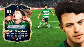 91 TOTS PEDRO GONCALVES OBJECTIVE PLAYER REVIEW  EA FC 24 ULTIMATE TEAM [upl. by Lenhard]