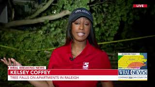 Tree uprooted at Raleigh apartment as Helene nears Carolinas [upl. by Heady]