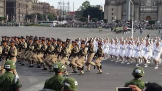 Desfile Militar México 2016 Ensayo de desfogue de tropas [upl. by Akoyn]