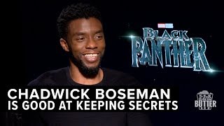 Chadwick Boseman is Good at Keeping Secrets  Black Panther Interview  Extra Butter [upl. by Kutzenco]