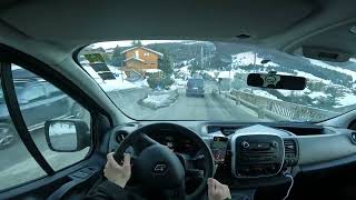 Courchevel ski resort  Moutiers Winter driving French alps Renault Traffic cockpit POV part 1 [upl. by Jesselyn]