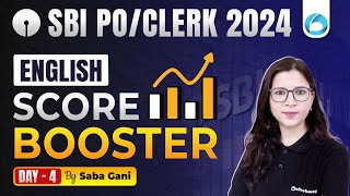 SBI POClerk 2024 English Speed Booster  4  SBI PO English  SBI Clerk English  By Saba Gani Mam [upl. by Haerle]