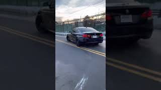 BMW F10 550i exhaust taking off [upl. by Eesdnil]