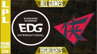 EDG vs RW Highlights ALL GAMES  LPL Playoffs Semi final Spring 2018 Edward Gaming vs Rogue Warriors [upl. by Maryjane]