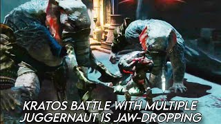 KRATOS BATTLE WITH MULTIPLE JUGGERNAUT IS JAWDROPPING  GOW ASCENSION NG [upl. by Aitekram]