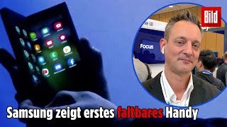 Erstes FALTBARES Smartphone Samsung zeigt Handy der Zukunft [upl. by Aihsela367]