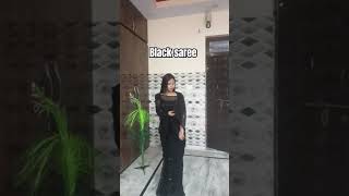 Meesho black saree look hairstyle shorts shalu meesho [upl. by Gapin]