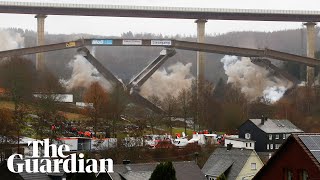 German bridge demolished using 120kgs of explosives [upl. by Berky230]