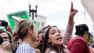 AOC joins abortion rights protesters outside Supreme Court [upl. by Eamaj]