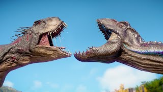 INDORAPTOR vs SCORPIOS REX vs TORO CARNOTAURUS  Jurassic World Evolution 2 [upl. by Noryb]