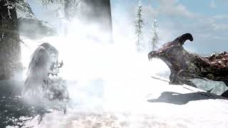 Skyrim Battles  High Seeker amp Lurker Vindicator vs Legendary Dragon [upl. by Bethesde]