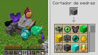 minecraft mas CORTAR PEDRA dá ITENS OP [upl. by Lichtenfeld]