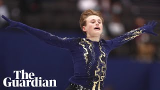 Teenage figure skater Ilia Malinin lands first quad axel in competition history [upl. by Baniaz305]