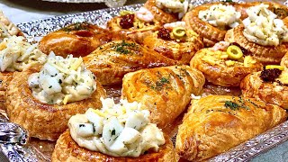 Viennoiserie salée مملحات رمضان عندي ليكوم 3اشكال بحشوات شهية تنوعو بيها في مائدة الافطار [upl. by Annitsirhc]