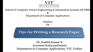 Tips for Writing Research Paper  Conference Paper  Senthil Kumar Narayanasamy [upl. by Eolc992]