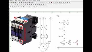 Diagrama de mando y potencia para arranque de motor en Cade simu [upl. by Nyre]