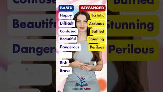 Basic amp Advanced English Adjectives english learnenglish englishspeaking vocabulary shorts [upl. by Consolata945]