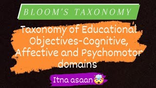 Taxonomy of Educational Objectives  BLOOMS Taxonomy  BEd In Hindi Bohot Easy Explanation 📚💯📖🤯 [upl. by Alohcin]