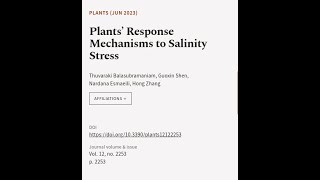 Plants’ Response Mechanisms to Salinity Stress  RTCLTV [upl. by Elboa753]