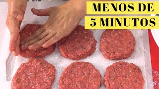 Hamburguesas de carne en MENOS DE 5 MINUTOS Mira qué jugosas [upl. by Ayidah206]