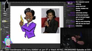 Michelle Double OBama Drawing african James Bond James Bong svenstreams artstreaming [upl. by Gretna541]