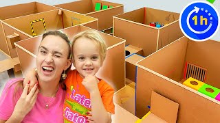 Box Fort Maze Challenge and more funny stories for kids with Chris and Mom [upl. by Delfeena]