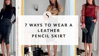 7 Ways to Wear a Leather Skirt I Sydne Summer [upl. by Nyrahtak]