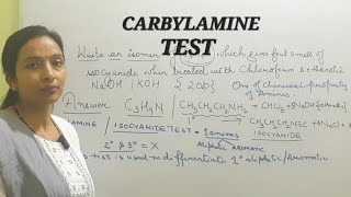 Carbylamine test or isocyanide test [upl. by Kaczer]