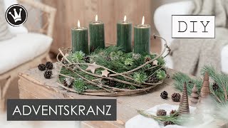 DIYADVENTSKRANZ SELBER BINDEN mit Kiefer Zypresse amp Clematisranke  ganz einfach und natürlich [upl. by Iffar]