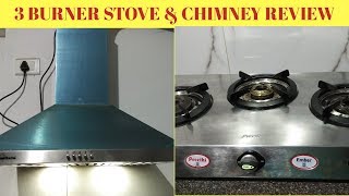 PREETHI 3 Burner Gas Stove SUNFLAME Chimney Review Cleaning Tips for Chimney amp Gas stove in Tamil [upl. by Idissak31]