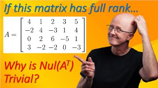 For Full Rank Matrix A Find Basis for Col A Nul A Row A and Nul AT Verify RankNullity Theorem [upl. by Keeryt850]