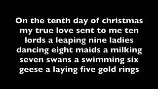 12 days of Christmas Lyrics [upl. by Nylynnej]