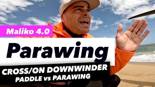 Paddle vs Parawing downwinder with crossed onshore wind Who wins [upl. by Aitram]