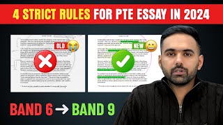 2024 Strict Rules for PTE Essay  Band 6 to Band 9  100 Working Template with Tips and Tricks [upl. by Yzmar908]