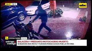 Balacera y presunto motochorro muerto en Mariano Roque Alonso [upl. by Karil33]