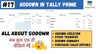 17 Tally Prime How to use Godown in Tally Prime Godown Management Fully explained [upl. by Bueschel3]