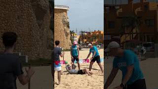 When beach volleyball coaches try beach handball 🤧🤧 beachvolleyball beachhandball handball [upl. by Marrissa514]