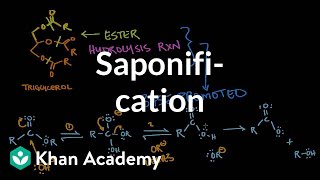 Saponification  Base promoted ester hydrolysis  MCAT  Khan Academy [upl. by Apollo]