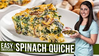 Easy Crustless Spinach Quiche [upl. by Lopez]