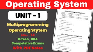 L16 Classification of OS  Multiprogramming Operating System  Operating System Full Course [upl. by Trescott274]