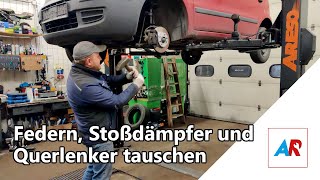 Federn Stoßdämpfer und Querlenker wechseln bei Denis Panda  Fiat Panda Typ 169 [upl. by Ahsekal]